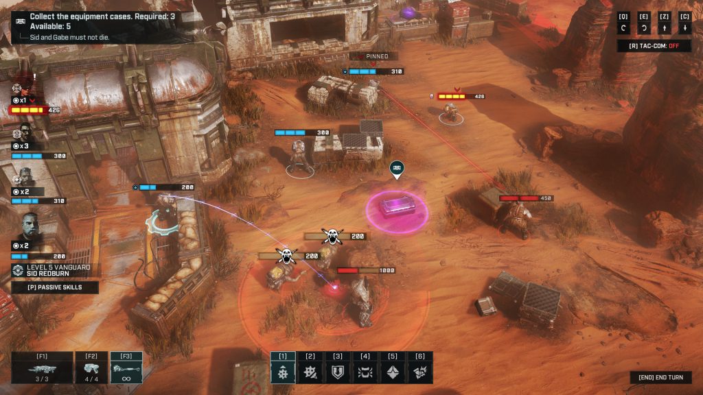 The COG Squad plan attacks from cover against oncoming Locust